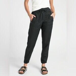 Athleta Cabo Linen Black Joggers